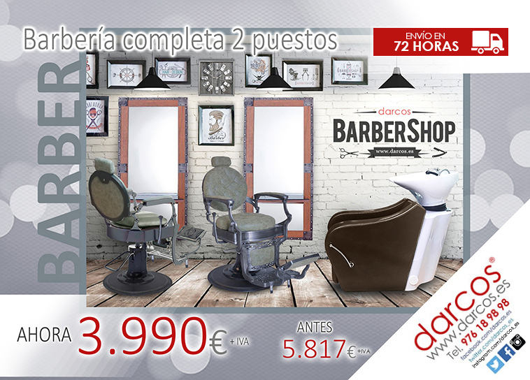 Oferta salón Barber Shop 3 990 iva Darcos El mejor precio